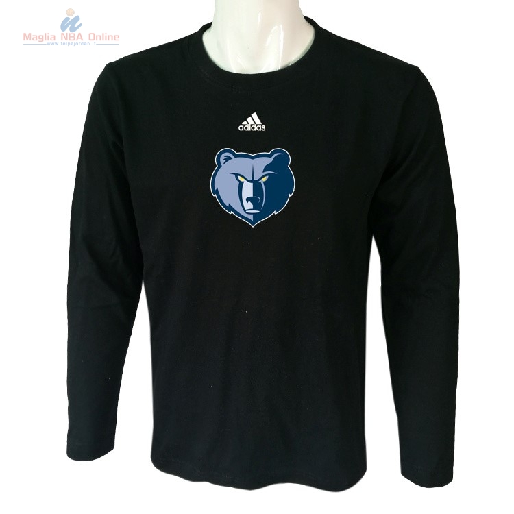 Acquista T-Shirt Memphis Grizzlies Maniche Lunghe Nero