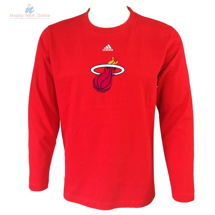 Acquista T-Shirt Miami Heat Maniche Lunghe Rosso