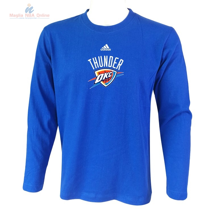Acquista T-Shirt Oklahoma City Thunder Maniche Lunghe Blu