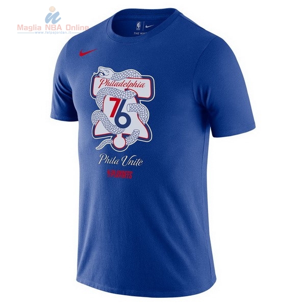 Acquista T-Shirt Philadelphia Sixers Nike Blu