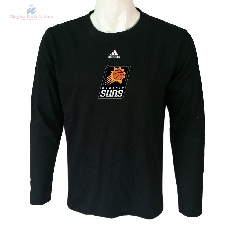 Acquista T-Shirt Phoenix Suns Maniche Lunghe Nero