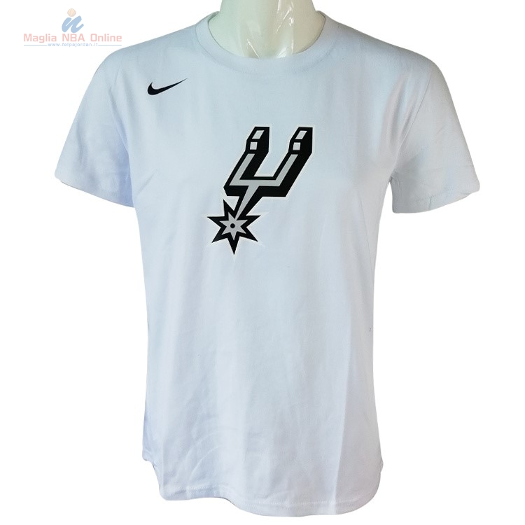 Acquista T-Shirt San Antonio Spurs Nike Bianco