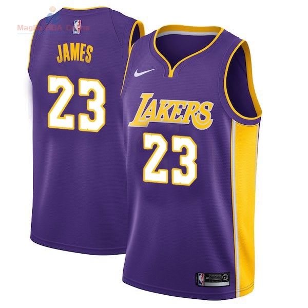 Acquista Maglia NBA Bambino Los Angeles Lakers #23 LeBron James Purpura Statement 2017-18