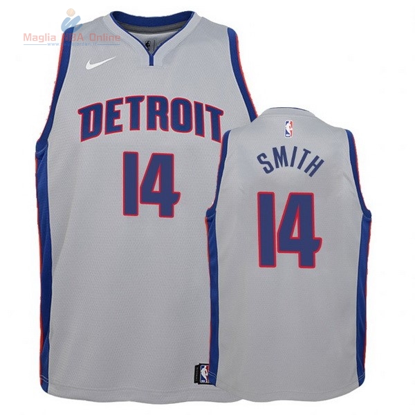 Acquista Maglia NBA Bambino Detroit Pistons #14 Ish Smith Grigio Statement