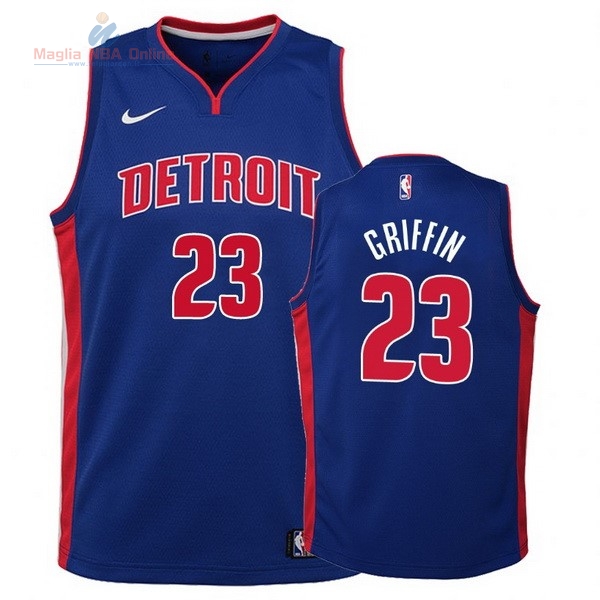 Acquista Maglia NBA Bambino Detroit Pistons #23 Blake Griffin Blu Icon