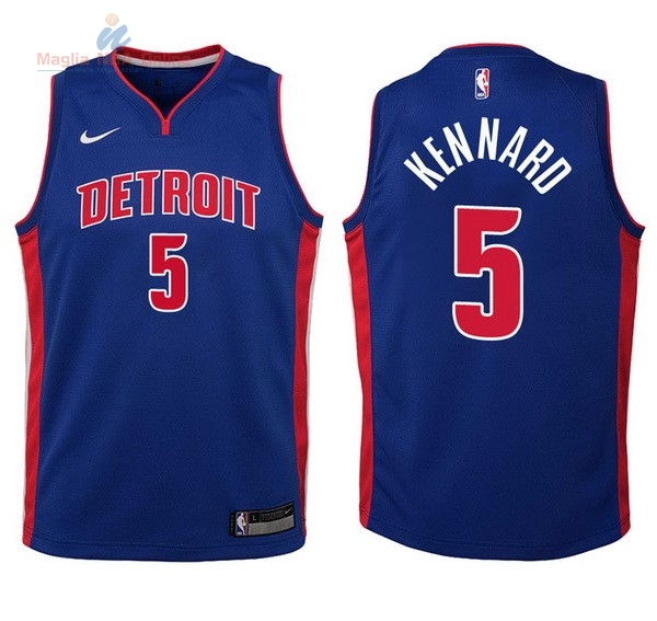 Acquista Maglia NBA Bambino Detroit Pistons #5 Luke Kennard Blu Icon