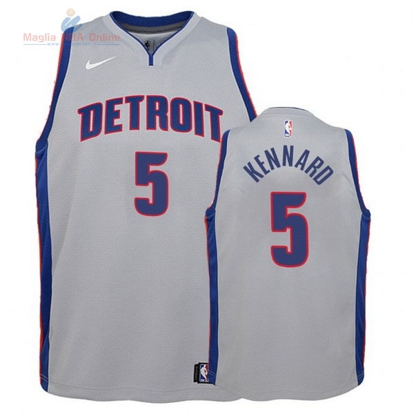 Acquista Maglia NBA Bambino Detroit Pistons #5 Luke Kennard Grigio Statement