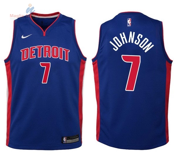 Acquista Maglia NBA Bambino Detroit Pistons #7 Stanley Johnson Blu Icon