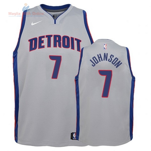 Acquista Maglia NBA Bambino Detroit Pistons #7 Stanley Johnson Grigio Statement