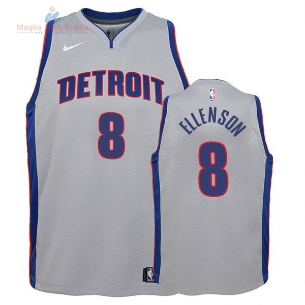 Acquista Maglia NBA Bambino Detroit Pistons #8 Henry Ellenson Grigio Statement