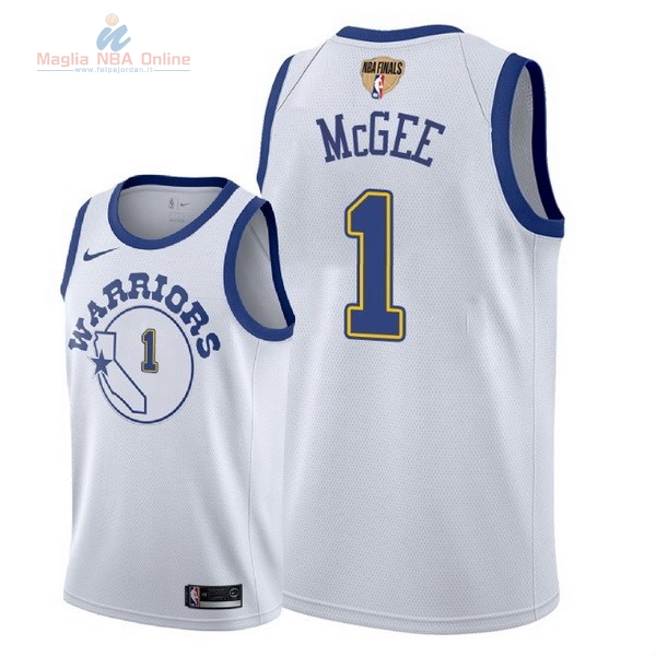 Acquista Maglia NBA Golden State Warriors 2018 Campionato Finali #1 JaVale McGee Retro Bianco