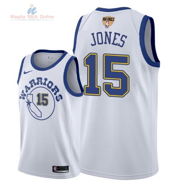 Acquista Maglia NBA Golden State Warriors 2018 Campionato Finali #15 Damian Jones Retro Bianco