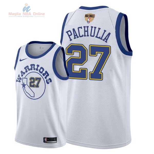 Acquista Maglia NBA Golden State Warriors 2018 Campionato Finali #27 Zaza Pachulia Retro Bianco