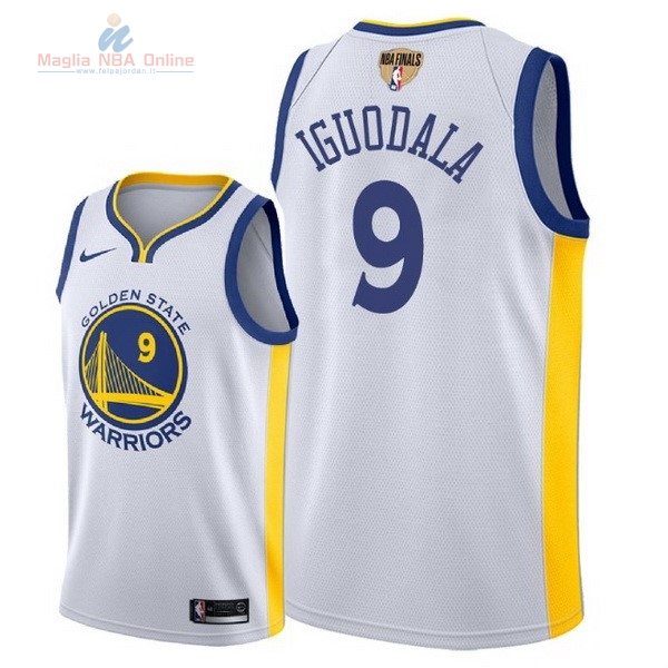 Acquista Maglia NBA Golden State Warriors 2018 Campionato Finali #9 Andre Iguodala Bianco