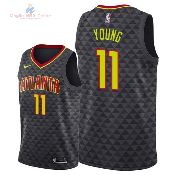 Acquista Maglia NBA Nike Atlanta Hawks #11 Trae Young Nero Icon 2018