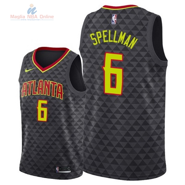 Acquista Maglia NBA Nike Atlanta Hawks #6 Omari Spellman Nero Icon 2018