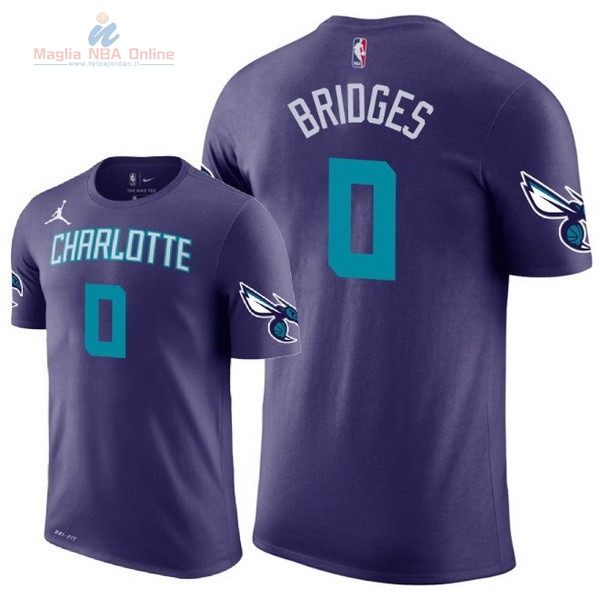 Acquista Maglia NBA Nike Charlotte Hornets Manica Corta #0 Miles Bridges Porpora 2018