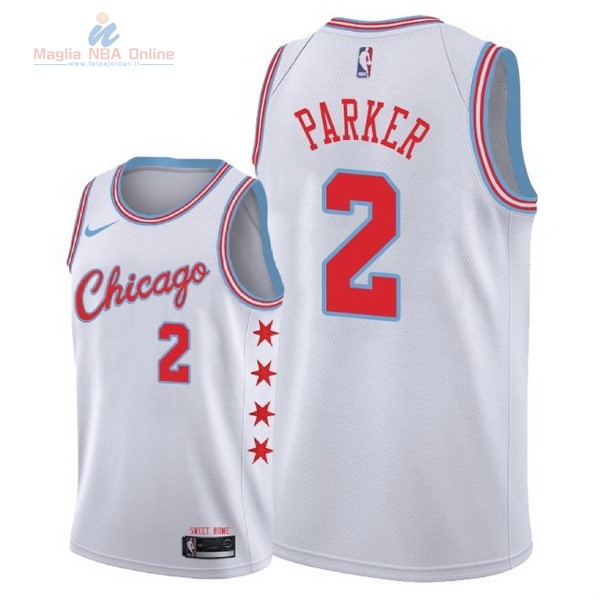 Acquista Maglia NBA Nike Chicago Bulls #2 Jabari Parker Nike Bianco Città 2018