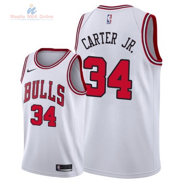 Acquista Maglia NBA Nike Chicago Bulls #34 Wendell Carter Jr Bianco Association 2018