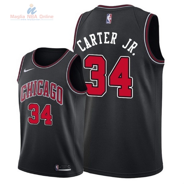 Acquista Maglia NBA Nike Chicago Bulls #34 Wendell Carter Jr Nero Statement 2018