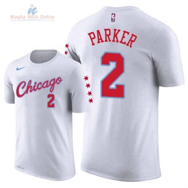 Acquista Maglia NBA Nike Chicago Bulls Manica Corta #2 Jabari Parker Bianco 2018