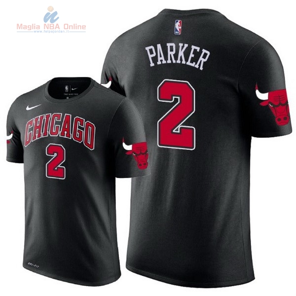 Acquista Maglia NBA Nike Chicago Bulls Manica Corta #2 Jabari Parker Nero 2018