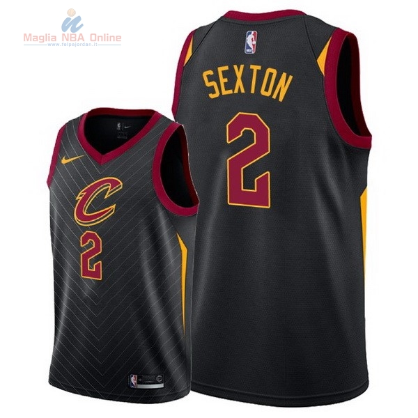 Acquista Maglia NBA Nike Cleveland Cavaliers #2 Collin Sexton Nero Statement 2018