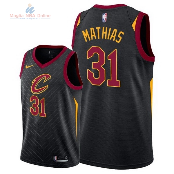 Acquista Maglia NBA Nike Cleveland Cavaliers #31 Dakota Mathias Nero Statement 2018