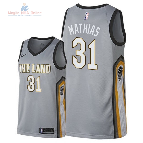 Acquista Maglia NBA Nike Cleveland Cavaliers #31 Dakota Mathias Nike Grigio Città 2018