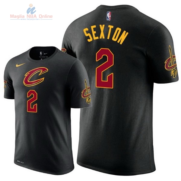 Acquista Maglia NBA Nike Cleveland Cavaliers Manica Corta #2 Collin Sexton Nero 2018