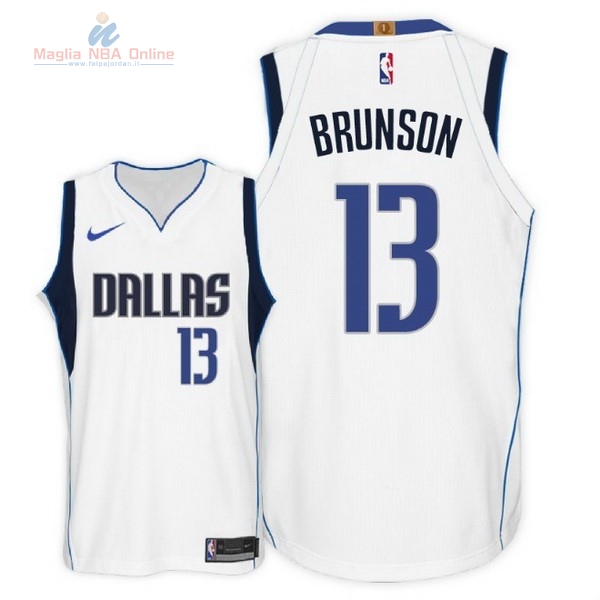 Acquista Maglia NBA Nike Dallas Mavericks #13 Jalen Marroneson Bianco Association 2018