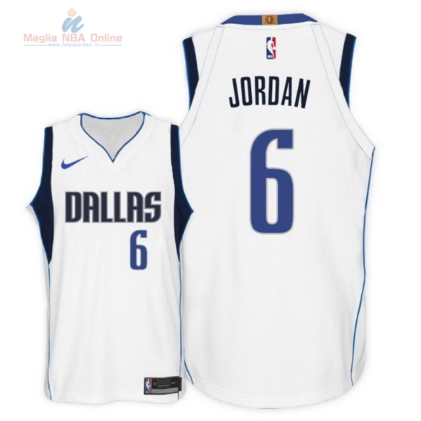 Acquista Maglia NBA Nike Dallas Mavericks #6 DeAndre Jordan Bianco Association 2018