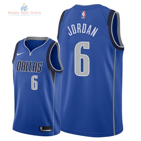Acquista Maglia NBA Nike Dallas Mavericks #6 DeAndre Jordan Blu Icon 2018