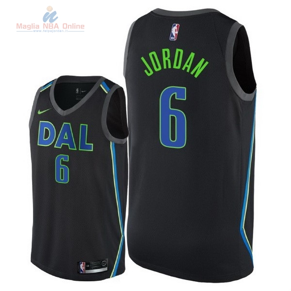 Acquista Maglia NBA Nike Dallas Mavericks #6 DeAndre Jordan Nike Nero Città 2018