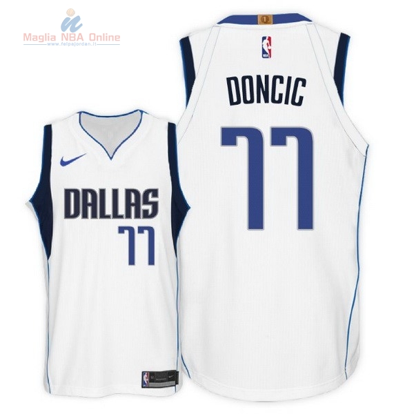 Acquista Maglia NBA Nike Dallas Mavericks #77 Luka Doncic Bianco Association 2018