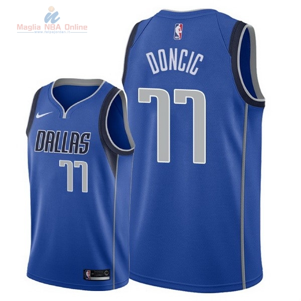 Acquista Maglia NBA Nike Dallas Mavericks #77 Luka Doncic Blu Icon 2018