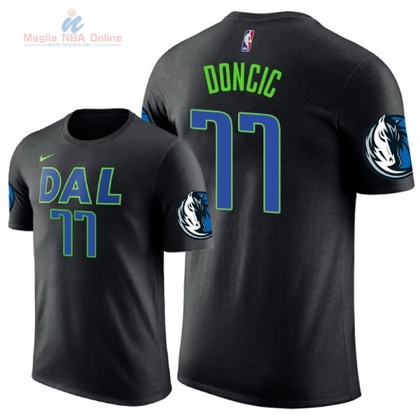 Acquista Maglia NBA Nike Dallas Mavericks Manica Corta #77 Luka Doncic Nero 2018