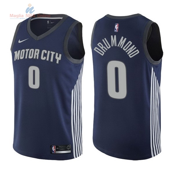 Acquista Maglia NBA Nike Detroit Pistons #0 Andre Drummond Nike Marino Città 2017-18