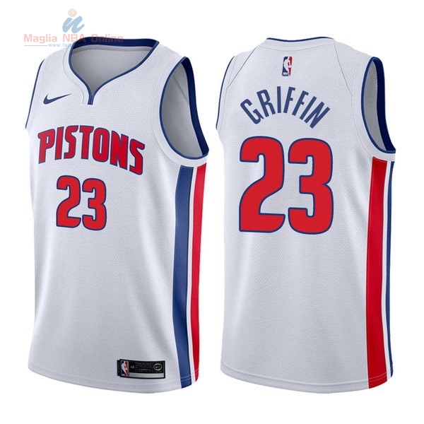 Acquista Maglia NBA Nike Detroit Pistons #23 Blake Griffin Bianco Association 2017-18