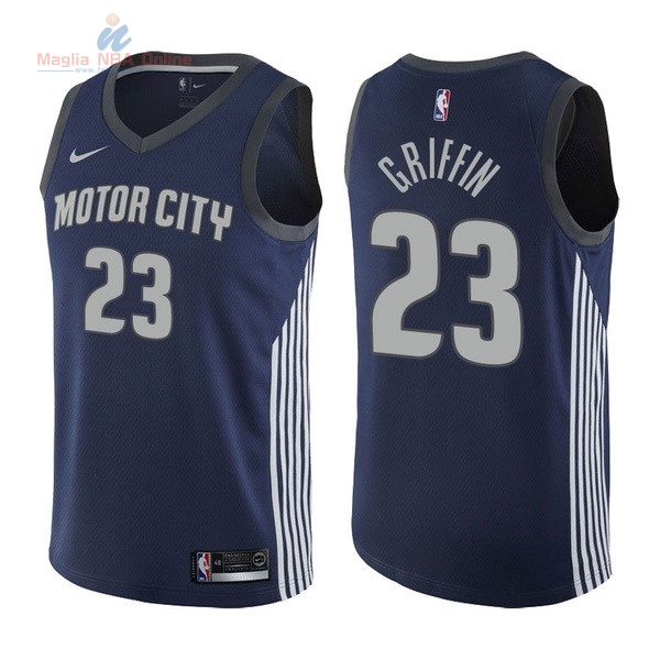 Acquista Maglia NBA Nike Detroit Pistons #23 Blake Griffin Nike Marino Città 2017-18