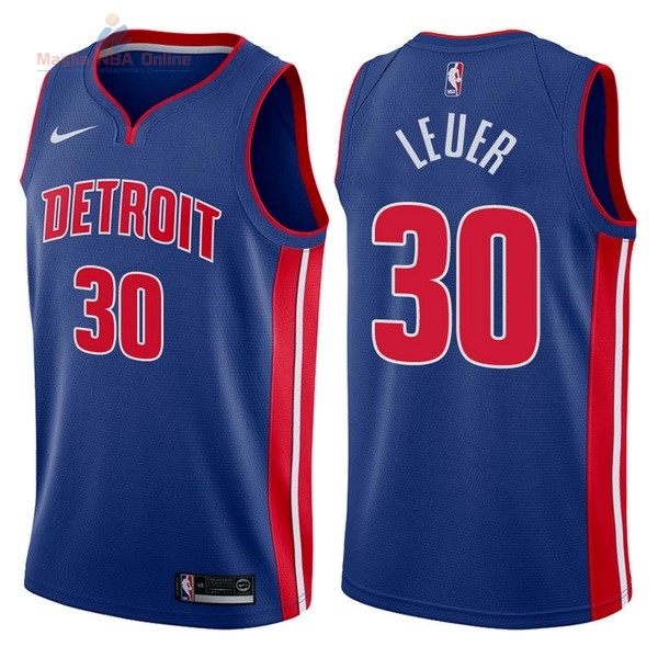 Acquista Maglia NBA Nike Detroit Pistons #30 Jon Leuer Blu Icon 2017-18