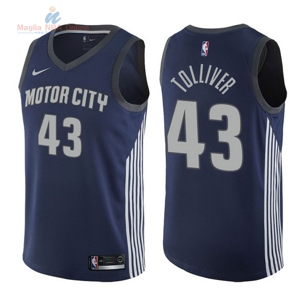 Acquista Maglia NBA Nike Detroit Pistons #43 Anthony Tolliver Nike Marino Città 2017-18