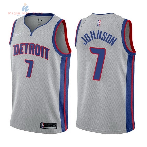 Acquista Maglia NBA Nike Detroit Pistons #7 Stanley Johnson Grigio Statement 2017-18