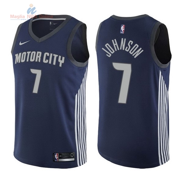 Acquista Maglia NBA Nike Detroit Pistons #7 Stanley Johnson Nike Marino Città 2017-18