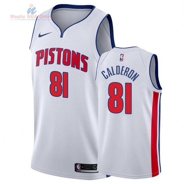 Acquista Maglia NBA Nike Detroit Pistons #81 Jose Calderon Bianco Association 2017-18