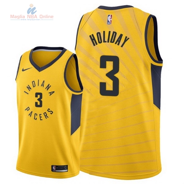 Acquista Maglia NBA Nike Indiana Pacers #3 Aaron Holiday Giallo Statement 2018
