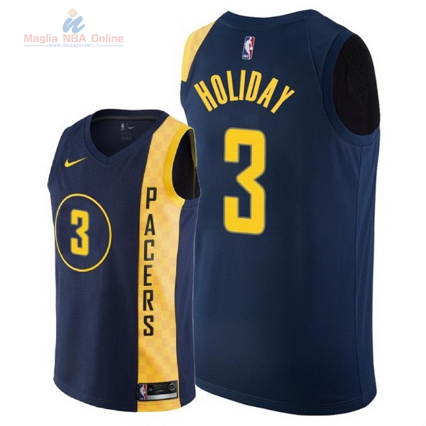 Acquista Maglia NBA Nike Indiana Pacers #3 Aaron Holiday Nike Marino Città 2018