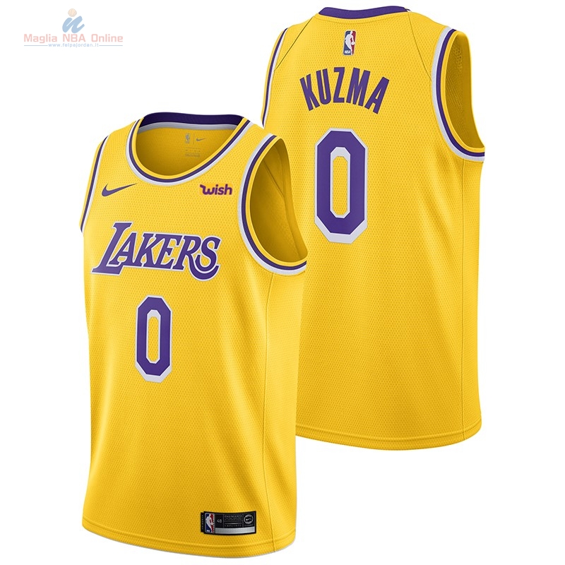 Acquista Maglia NBA Nike Los Angeles Lakers #0 Kyle Kuzma Giallo 2018-19