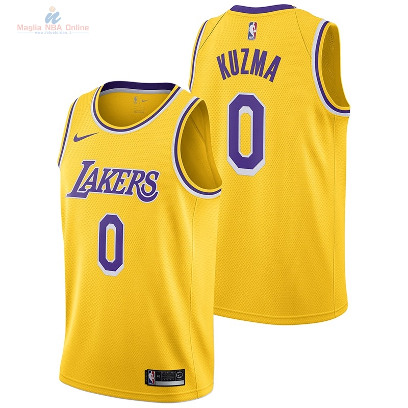 Acquista Maglia NBA Nike Los Angeles Lakers #0 Kyle Kuzma Giallo Icon 2018-19