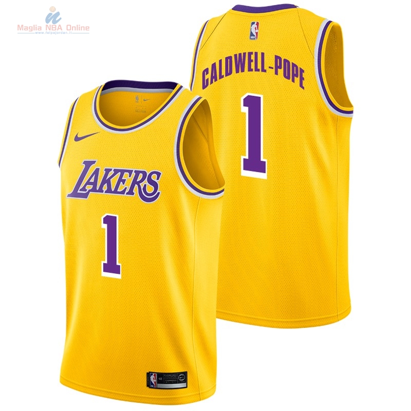 Acquista Maglia NBA Nike Los Angeles Lakers #1 Kentavious Caldwell Pope Giallo Icon 2018-19